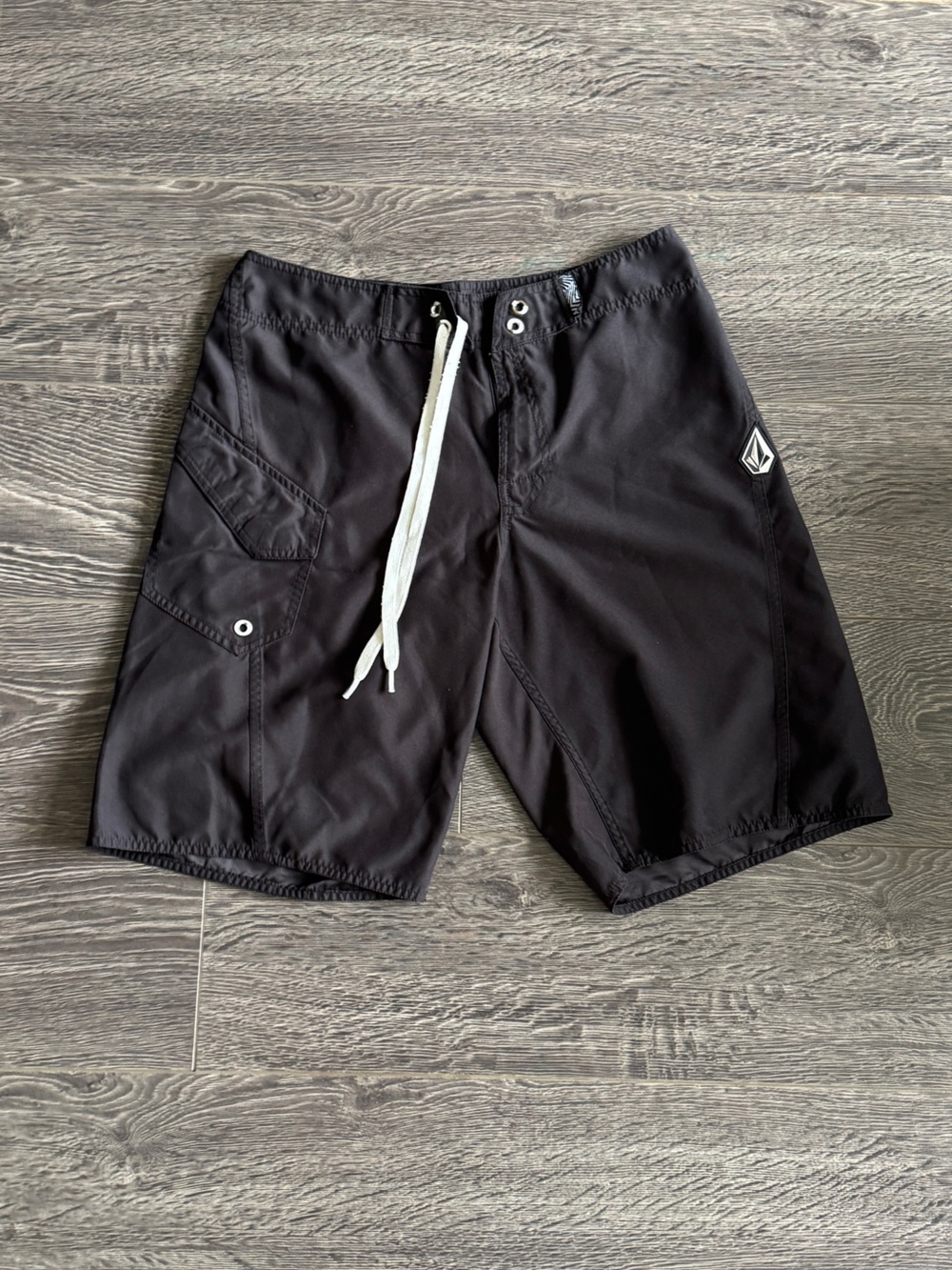 Volcom Black Boardshorts with White Drawcord
